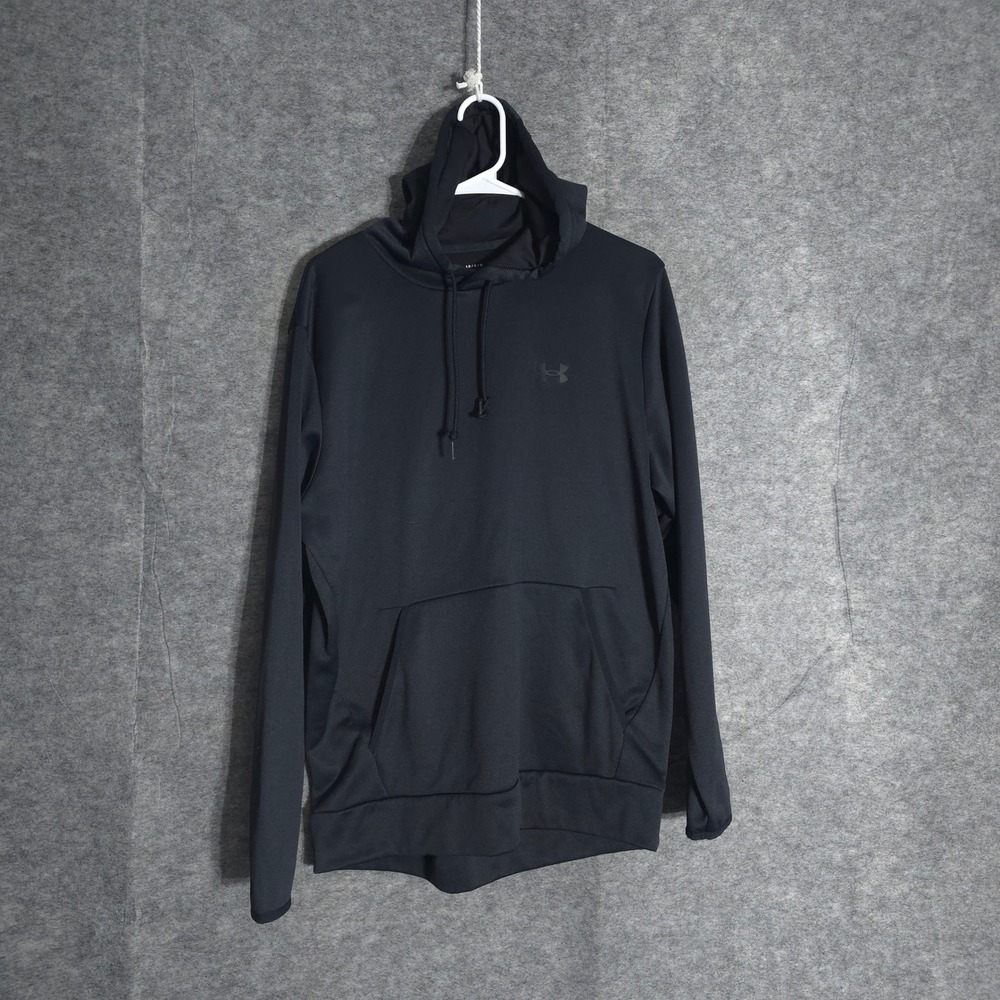 Under Armour Rival Fleece Hoodie Mens M Black Pullover Sweatshirt CasualFit Go